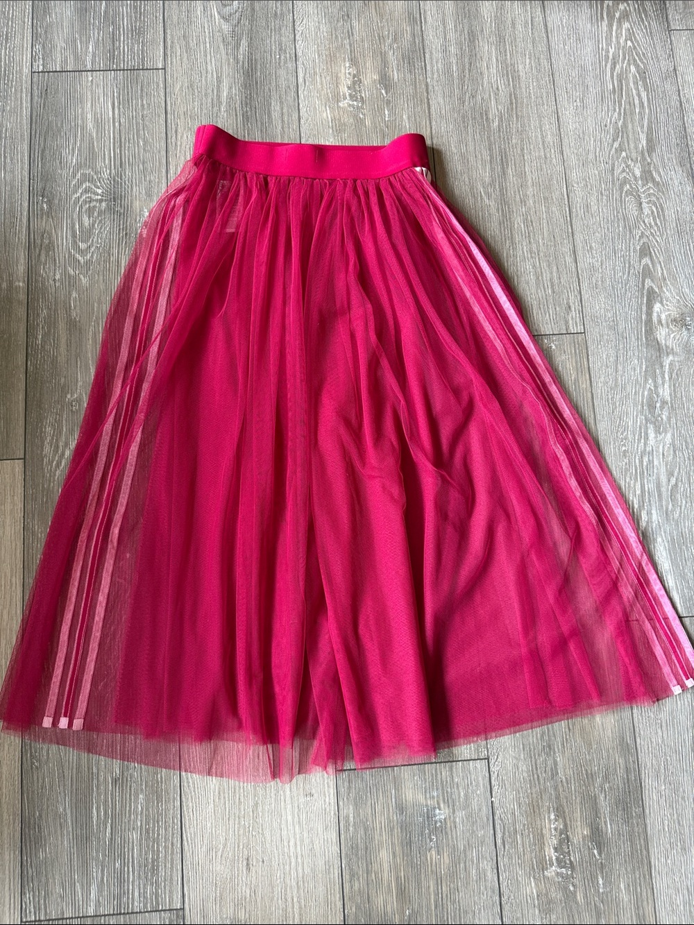 adidas Originals Sleek Three Stripe Mesh Tulle Skirt in Pink - Picture 13 of 16